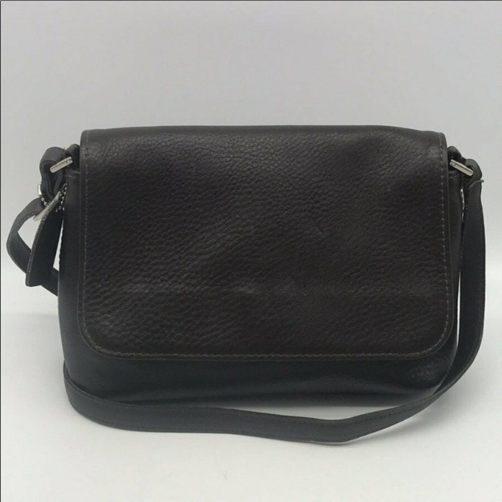 Coach Brown Leather Flap Shoulder Bag